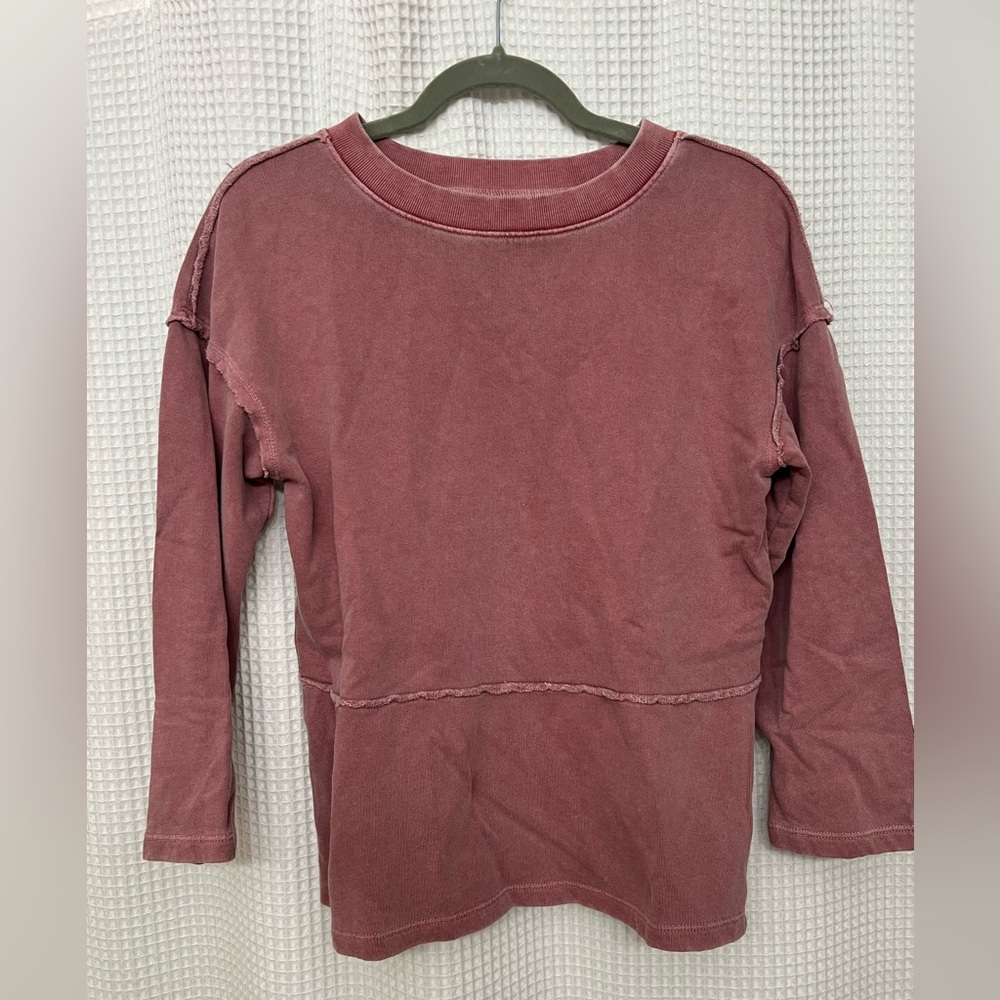 Rivet & Thread Mauve 3/4 sleeve sweatshirt